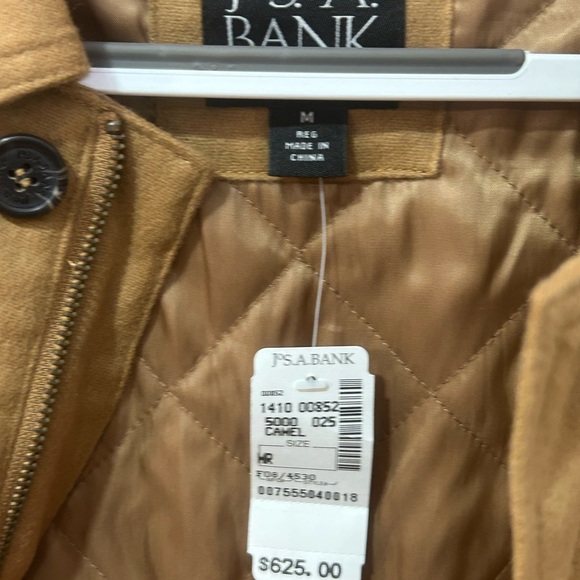 New With Tags, Men’s Brown, 100% cashmere Joseph A Banks jacket medium - Picture 3 of 4